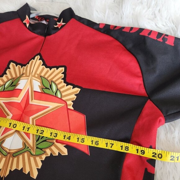 World Jerseys Red‎ Army Vodka Cycling Jersey Size M Short Sleeves Flaw - Picture 3 of 9